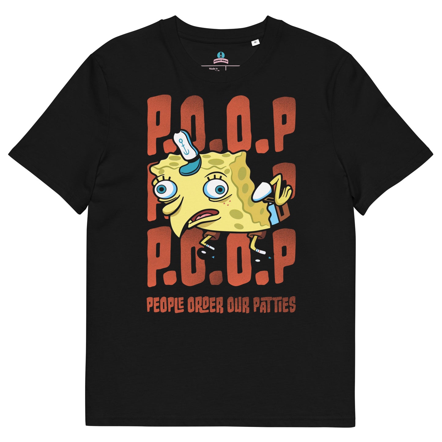 Playera Algodón Orgánico Bob Esponja P.O.O.P meme